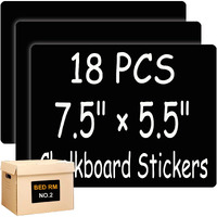 Chalkboard Labels Extra Large Waterproof Adhesive Rectangles Chalkboard Stickers Erasable&Reusable Black Board Sticker For Boxes Jars Containers-7.5'' X 5.5'' Pack Of 18