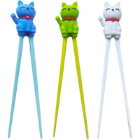 Carykon Cute Tableware Learning Training Helper Chopsticks For Kid Beginner Adult (3Pcs  Lucky Cat)