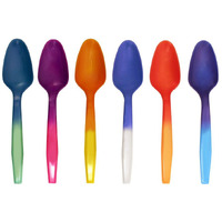 Color Changing Reusable Mood Spoon  Set Of 24  Assorted Colors  Bpa Free  Reacts To Cold Food Temperatures And Changes Color - Perfect For Ice Cream - Made In Usa
