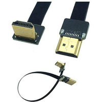 Kework Fpv Hdmi Cable  20Cm Fpv Hdmi Slim Flat Cable  90 Degree Upward Standard Hdmi Male Interface To Standard Hdmi Male Interface For Red Bmcc Fs7 C300 (Single Upward)