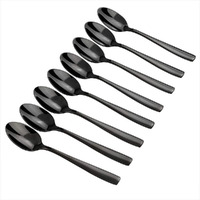 Teyyvn 8-Pack Black Stainless Steel Coffee Spoons  Demitasse Espresso Spoons Set