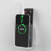 Yocice Wall Mount Remote Control Holder Smart Phone Station Storage Organizer Box- Clear Rch1