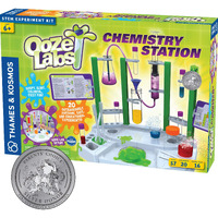Thames & Kosmos Ooze Labs Chemistry Station Science Experiment Kit  20 Non-Hazardous Experiments Including Safe Slime  Chromatography  Acids  Bases & More  Multi-Color