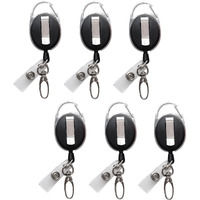 Retractable Badge Reel With Claw Clasp And Clip For Id Card Holders (6Pack)