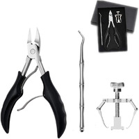 Dr.Pedi Ingrown Toenail Tool Set With Nail Nippers Lifter Corrector Portable Box Pedicure Treatment Kit For Thick Fingernails Toenails  Podiatrist Toenail Tool -Stainless Steel