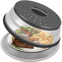 Lekdrok 10 Inch Microwave Food Cover & Collapsible Silicone Mat - Splatter Guard  Plate Holder & Kitchen Colander For Meal Prep  Charcoal
