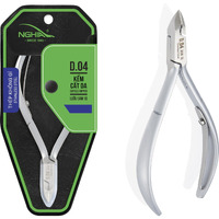 Nghia Cuticle Nipper - D-04 Jaw 14 | Stainless Steel | Durable And Sharp | Ergonomic Design | Grey Plated | Ideal For Salons And Home Use