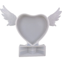 Small Heart Shape Photo Frame With 1 Pair Small Angel Wing Epoxy Mold  Diy Memorial Craft Making  Resin Casting Silicone Mold