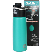 Extrememist - Gomist Misting & Drinking Bottle - Personal Mister - Cooling Water Bottle With Easy-Drink Spout - Stainless-Steel Double Wall Insulation - Portable Mist Bottle - Marine Teal - 25Oz/750Ml