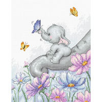 Cross Stitch Kit Luca-S - Elephant With Butterfly