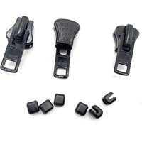 Zipper Repair Kit - #8 Heavy Duty Ykk Vislon Jacket Zipper Sliders With Snapcap Stoppers Included - Choose Your Quantity - Made In The United States (3)