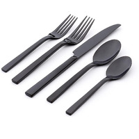 Oneida Chef's Table Black 20 Piece Everyday Flatware Set  Service For 4  18/0 Stainless Steel  Silverware Set