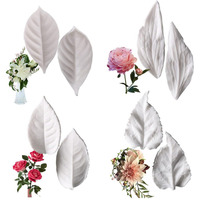 Kalaien 8Pcs Sugar Paste Leaf Veiners Fontant Mold Fondant Silicone Leaf Rose/Peony/Lily 3D Craft Tool