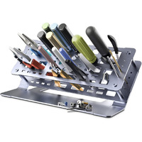 Metalter Screwdriver Rack  Small Tool Storage Holder For Desk Top  Work Bench Organizer  Aluminum Alloy  Dark Grey