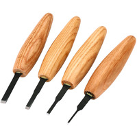 Flexcut Carving Tools  Chisel Micro Tool Set  High-Carbon Steel Blades  With Solid Ash Handle  Set Of 4 (Mt100)