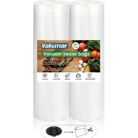 Vakumar Vacuum Sealer Bags 2 Pack 8''X60' Rolls For Food  Seal A Meal  Commercial Grade  Bpa Free  Commercial Grade  Great For Storage  Meal Prep And Sous Vide