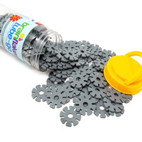 Viahart Brain Flakes 150+ Piece Tube-Go Gray - Classic Grey Single Color Add-On Travel Set