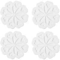 Set Of 4 Silicone Trivet Mat - Hot Pot Holder Hot Pads For Table & Countertop - Trivet For Hot Dishes - Non-Slip & Heat Resistant Modern Kitchen Hot Pads For Pots & Pans  White