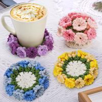 Crochet Kit For Beginners-4Pcs Coaster Flower Pot Crochet Kits Coaster Crochet Starter Kit With Crochet Yarns Hooks  Easy Videos Tutorials To Crochet For Office  Coffee Table  Home Decor