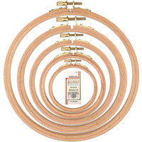Mufekum 5 Pcs 5 Sizes Beech Wood Embroidery Hoops  Cross Stitch Hoop Wooden Circle For Embroidery  Cross Stitch  Needlework  Art Craft Sewing And Hanging  Wedding Wreath Decoration (4  5  6  7  8 )