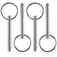 4 Pack Quick Release Pin  Diameter 3/16""(4.8Mm)  Overall Length 2""(51Mm)  Usable Length 1-1/2""(38Mm)  Full 316 Stainless Steel  Bimini Top Pin  Marine Hardware