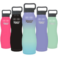 Healthy Human Stainless Steel Curve Water Bottle | 100% Bpa Free Thermos For Kids & Adults | Vacuum Insulated Water Bottles | Metal Bottles With Leak Proof Lid (21 Oz/ 621 Ml  Sunset)