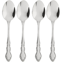 Oneida Dover Fine Flatware Teaspoons  Set Of 4   18/10 Stainless Steel  Silverware Set  Dishwasher Safe
