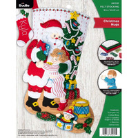 Bucilla Hugs  Felt Applique Christmas Stocking Kit  18"""""" (89253E)