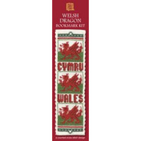 Textile Heritage Welsh Dragon Bookmark - Cross Stitch Kit