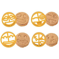 Emoji Sandwich Cutters- 4 Pack Set For Diy Bread Shapes Pancakes Cookies & More  Bpa Free Decruster  Suitable For Kids  Easily Fits In Lunch Boxes  Bags & Bento- Officially Licensed By Emoji