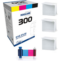 Magicard 300 Printer Mc300Ymcko Color Ribbon - Ymcko - 300 Prints With Bodno Premium Cr80 30 Mil Graphic Quality Pvc Cards - Qty 300
