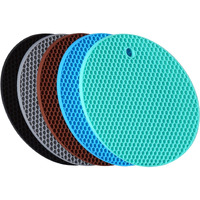 5 Pack Silicone Pot Holder Trivet Mats  Heatproof Trivets For Hot Dishes  Nonslip Insulation Honeycomb Rubber Hot Pads For Countertop  Extra Thick & Flexible Mats Heat Resistant Trivets (Multicolor)