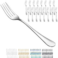 16 Piece Dinner Forks  8 Inch  Top Food Grade Extra-Fine Stainless Steel Silverware Forks Silverware Set  Dishwasher Safe (Silver)