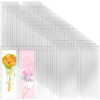 Wpxmer 100 Pcs Clear Bookmark Sleeves  Blank Bookmark Holder Sleeves For School And Office Use  6.7 X 2.3 Inches