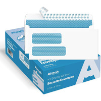 500#9 Double Window Self Seal Security Envelopes - For Invoices  Statements & Documents  Security Tinted - Size 3-7/8 X 8-7/8-24 Lb - 500 Count (30139)