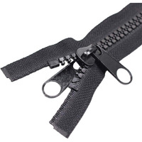 Mebuzip #10 84 Inch Heavy Duty Separating Plastic Zippers With Double Pull Tab Zipper Sliders Black Vislon Zippers For Sleeping Bag  Boat  Canvas  Cover  Trampoline  Dog Bed  Tent (Black)