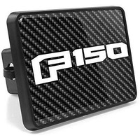 Ipick Image  Compatible With - Ford F-150 2015-2021 Uv Graphic Carbon Fiber Look Metal Face-Plate On Abs Plastic 2 Tow Hitch Cover