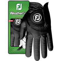 Footjoy Men's Weathersof Golf Glove  Black  Medium/Large  Worn On Left Hand