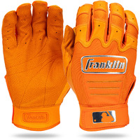 Franklin Sports Mlb Batting Gloves - Cfx Pro Adult + Youth Batting Gloves Pair - Baseball + Softball Batting Gloves - Official Mlb Baseball Batting Gloves - Orange Chrome - Large