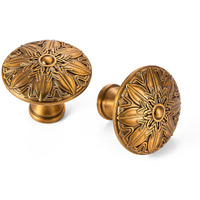 Ycsj Round Drawer Pulls And Knobs - 10 Pack / 1.4 Inch(36Mm)  Antique Brass Cabinet Knobs  Urban Drawer Knobs For Kitchen Cabinets And Drawers  Bathroom Door Knobs  Bedroom Dresser Drawer