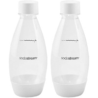 Sodastream 0.5L Twin Pack Dishwasher Safe Slim Bottle (White)