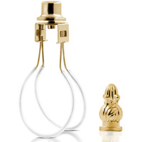 Lamp Shade Light Bulb Clip Adapter Lamp Shade Holder With Cap Knob Finial And Silicone Levelers Clip On Lampshade Adapter To Keep Lamp Shade In Place (Gold)