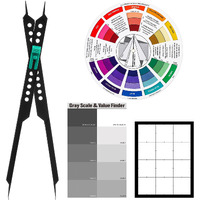 Dianelhall Proportional Divider Color Finder Wheel For Artists Viewfinder Gray Scale Value Finder Artist Value Finder Pocket Drawing Tools Kit For Artists Supplies