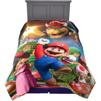 Franco The Super Mario Bros. Movie Kids Bedding Super Soft Microfiber Reversible Comforter  Twin/Full Size 72"" X 86""  (100% Official Licensed Product)
