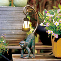 Nacome Solar Monkey Statues For Outdoor Decor: Chimpanzee Sculptures For Home Office Desk Shelf Garden Decor Clearance Outside Lawn Patio/Balcony/Front/Yard Art - Unique Gifts