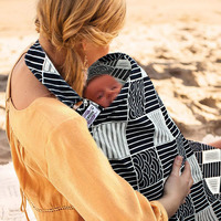 Uhinoos Nursing Cover For Mom Breastfeeding  Baby Privacy Nursing Covers Up Breathable Cotton With Ajustable Hoop For Mother(Geometry)