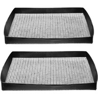 Kamehame Grill Basket Pack Of 2 Non-Stick Mesh Tray For Grilling & Baking  Black Heat-Resistant Grilling Mats For Outdoor Barbecue  Crispy Basket  Meat Vegetable Grill Mesh
