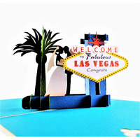 Igifts And Cards Beautiful Happy Wedding Las Vegas Style 3D Pop Up Greeting Card - Marriage  Cute  Fun  Unique  Love  Congratulations  Celebration  Vow Renewal  Husband  Wife
