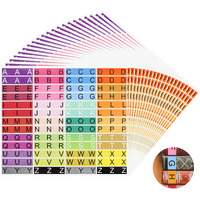 20 Sheets Alphabet Book Spine Labels File Folder Labels File Labels Alphabet Letters Teacher Supplies Stickers For Classroom Book Organization(Mixed Colors)