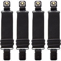 Dream Apparel Elastic Boot Straps Clips Adjustable Pant Clips Stirrups Leg Straps For Biker Women Men Motorcycle Black